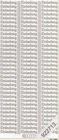 1 Stickers - 10 x 23 cm Einladung - silber, Schriften - deutsch,  Farbe - silber,  Art - Stickers normal