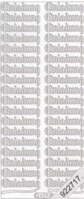 1 Stickers - 10 x 23 cm Einladung - silber, Schriften - deutsch,  Farbe - silber,  Art - Stickers normal,  Jahreszeit - Everyday,  Einladung