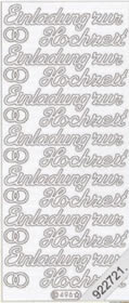1 Stickers - 10 x 23 cm Einladung zur Hochzeit - gold, Ereignisse - Hochzeit,  Farbe - gold,  Art - Stickers normal
