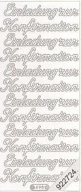 1 Stickers - 10 x 23 cm Konfirmation - gold, Schriften - deutsch,  Farbe - gold,  Art - Stickers normal