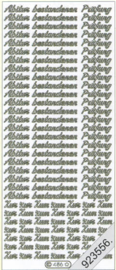 1 Stickers - 10 x 23 cm Abitur - bestandene Prüfung - gold, Schriften - deutsch,  Farbe - gold,  Art - Stickers normal