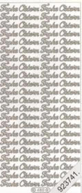 1 Stickers - 10 x 23 cm Frohe Ostern - silber, Jahreszeit - Ostern,  Farbe - silber,  Art - Stickers normal,  Jahreszeit - Ostern