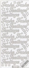 1 Stickers - 10 x 23 cm Frohe Festtage - gold, Schriften - deutsch,  Farbe - gold,  Art - Stickers normal,  Jahreszeit - Weihnachten