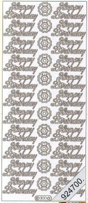 1 Stickers - 10 x 23 cm english - Happy Birthday,  Schriften - englisch,  Art - Stickers normal