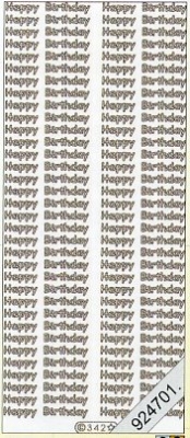 1 Stickers - 10 x 23 cm Happy Birthday - gold,  Farbe - gold,  Art - Stickers normal,  Jahreszeit - Everyday,  en - Happy Birthday