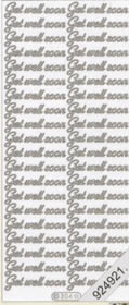 1 Stickers - 10 x 23 cm english - Get well soon - gold, Schriften - englisch,  Farbe - gold,  Art - Stickers normal