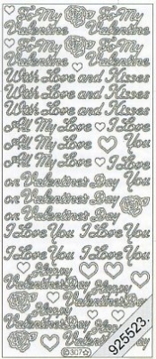 1 Stickers - 10 x 23 cm english - To my Valentine - Happy Val. Day... - gold, Schriften - englisch,  Farbe - gold,  Art - Stickers normal