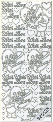 1 Stickers - 10 x 23 cm  - gold,  Motiv - Liebe,  Farbe - gold
