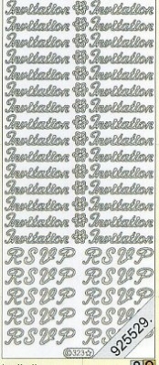 1 Stickers - 10 x 23 cm english - Invitation - gold, Schriften - englisch,  Farbe - gold,  Art - Stickers normal