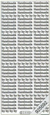 1 Stickers - 10 x 23 cm english - Handmade by - silber, Schriften - englisch,  Farbe - silber,  Art - Stickers normal
