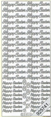 1 Stickers - 10 x 23 cm english - Happy Easter - gold, Farbe - gold,  Schriften - englisch,  Art - Stickers normal,  Jahreszeit - Ostern