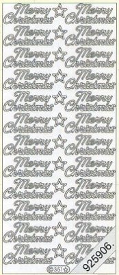 1 Stickers - 10 x 23 cm Merry Christmas - gold, Schriften - englisch,  Farbe - gold,  Art - Stickers normal,  Jahreszeit - Weihnachten,  en - Merry Christmas