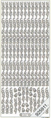 1 Stickers - 10 x 23 cm Happy Christmas - silber, Schriften - Buchstaben,  Farbe - silber,  Art - Stickers Glitter transparent