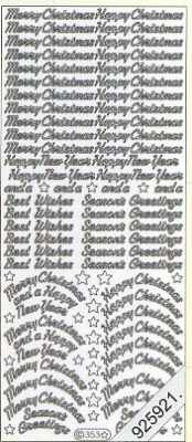 1 Stickers - 10 x 23 cm english - Happy Christmas - Marry Chrismas.... - gold, Schriften - englisch,  Farbe - gold,  Art - Stickers normal,  Jahreszeit - Weihnachten
