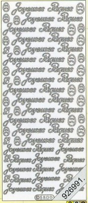 1 Stickers - 10 x 23 cm fr - Joyeuses Paques - gold, Schriften - französisch,  Farbe - gold,  Art - Stickers normal,  Jahreszeit - Ostern,  fr - Joyeuses Paques,  Osterhasen,  Ostereier