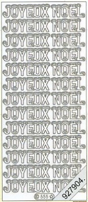 1 Stickers - 10 x 23 cm Joyeux  Noël - gold, Schriften - französisch,  Farbe - gold,  Art - Stickers normal