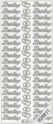 1 Stickers - 10 x 23 cm sw - Bröllop - silber, Schriften - Sonstige,  Farbe - silber,  Art - Stickers normal,  Jahreszeit - Everyday,  sw - Bröllop