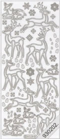 1 Stickers - 10 x 23 cm  - gold, Motiv - Tiere,  Farbe - gold,  Art - Stickers normal