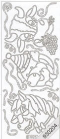 1 Stickers - 10 x 23 cm  - gold, Muster - Figuren,  Farbe - gold,  Art - Stickers normal