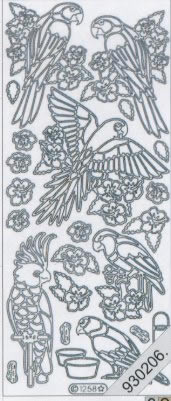1 Stickers - 10 x 23 cm  - gold, Motiv - Tiere,  Farbe - gold,  Art - Stickers normal