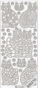 1 Stickers - 10 x 23 cm  - gold, Motiv - Tiere,  Farbe - gold,  Art - Stickers normal