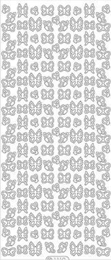 1 Stickers - 10 x 23 cm 1110 - Schmetterlinge - silber, Motiv - Tiere,  Farbe - silber,  Art - Stickers normal,  Jahreszeit - Everyday,  1110 - Schmetterlinge