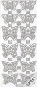 1 Stickers - 10 x 23 cm  - silber, Motiv - Tiere,  Farbe - silber,  Art - Stickers normal