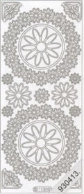 1 Stickers - 10 x 23 cm  - schwarz, Motiv - Blumen,  Farbe - schwarz,  Art - Stickers normal