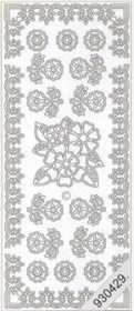 1 Stickers - 10 x 23 cm  - schwarz, Motiv - Blumen,  Farbe - schwarz,  Art - Stickers normal