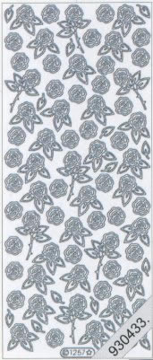 1 Stickers - 10 x 23 cm  - gold, Motiv - Blumen,  Farbe - gold,  Art - Stickers normal