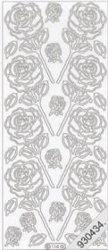 1 Stickers - 10 x 23 cm  - weiß, Motiv - Blumen,  Farbe weiß,  Art - Stickers normal