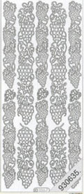 1 Stickers - 10 x 23 cm  - gold,  Farbe - gold,  Art - Stickers normal,  Früchte