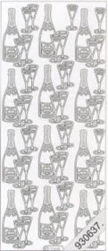 1 Stickers - 10 x 23 cm  - gold - schwarz, Ereignisse - Feier,  Farbe - schwarz,  Art - Stickers normal,  Wein,  Getränke