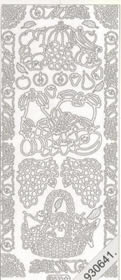 1 Stickers - 10 x 23 cm  - silber,  Farbe - silber,  Art - Stickers normal