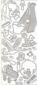 1 Stickers - 10 x 23 cm  - hell, Ereignisse - Geburt,  Farbe - sonstige,  Art - Stickers normal