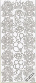 1 Stickers - 10 x 23 cm  - gold,  Farbe - gold,  Art - Stickers normal