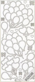 1 Stickers - 10 x 23 cm 1112 - Ballon - gold, Farbe - gold,  Ereignisse - Sonstige,  Art - Stickers normal,  Jahreszeit - Everyday,  1112 - Ballon
