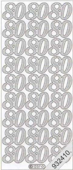 1 Stickers - 10 x 23 cm  - gold, Schriften - Zahlen,  Farbe - gold,  Art - Stickers normal