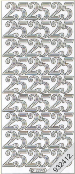 1 Stickers - 10 x 23 cm  - gold, Schriften - Zahlen,  Farbe - gold,  Art - Stickers normal