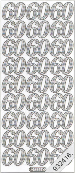 1 Stickers - 10 x 23 cm  - gold, Schriften - Zahlen,  Farbe - gold,  Art - Stickers normal