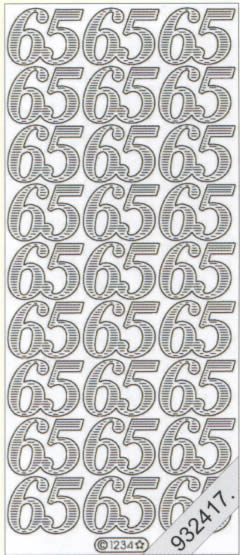 1 Stickers - 10 x 23 cm  - gold, Schriften - Zahlen,  Farbe - gold,  Art - Stickers normal