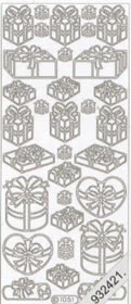 1 Stickers - 10 x 23 cm  - silber,  Farbe - silber,  Art - Stickers normal,  Geschenke