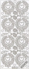 1 Stickers - 10 x 23 cm  - gold, Ereignisse - Hochzeit,  Farbe - gold,  Art - Stickers normal