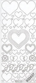 1 Stickers - 10 x 23 cm  - rot, Motiv - Liebe,  Farbe - rot,  Art - Stickers normal