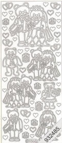 1 Stickers - 10 x 23 cm  - gold, Ereignisse - Hochzeit,  Farbe - gold,  Art - Stickers normal