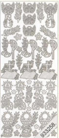 1 Stickers - 10 x 23 cm  - gold, Ereignisse - Kommunion,  Farbe - gold,  Art - Stickers normal
