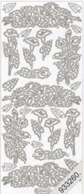 1 Stickers - 10 x 23 cm  - gold, Motiv - Blumen,  Farbe - gold,  Art - Stickers normal