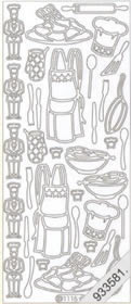 1 Stickers - 10 x 23 cm  - gold,  Farbe - gold,  Art - Stickers normal