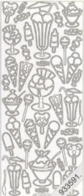 1 Stickers - 10 x 23 cm  - silber,  Farbe - silber,  Art - Stickers normal,  Eis