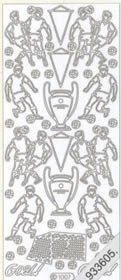 1 Stickers - 10 x 23 cm  - silber, Motiv - Sport,  Farbe - silber,  Art - Stickers normal